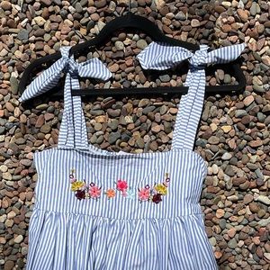 Embroidered striped Zara tank